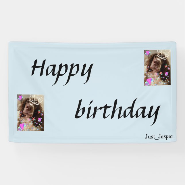 Bannière d'anniversaire de springer spaniel (Horizontal)