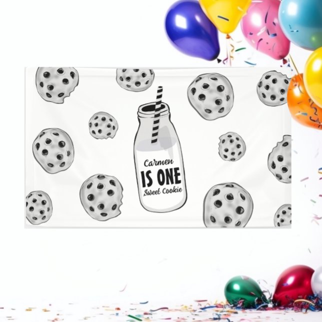 Bannière d'anniversaire douce au lait et aux biscu (Créateur téléchargé)