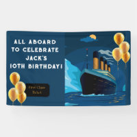 Bannière d'anniversaire du navire de croisière Tit