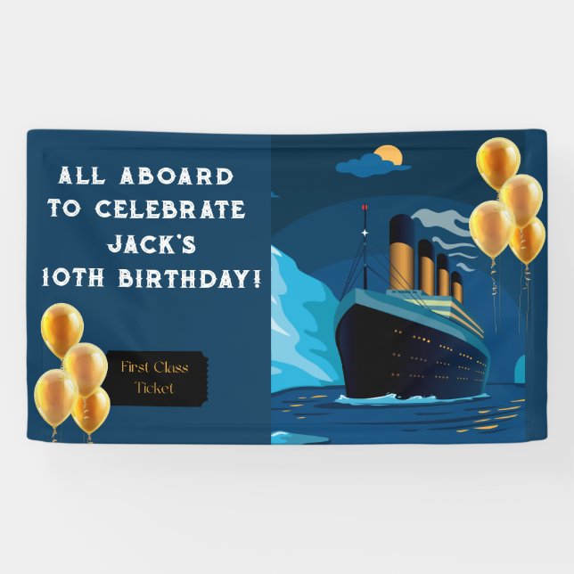 Bannière d'anniversaire du navire de croisière Tit (Horizontal)