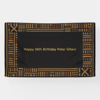 Bannière d'anniversaire en or Kente africain