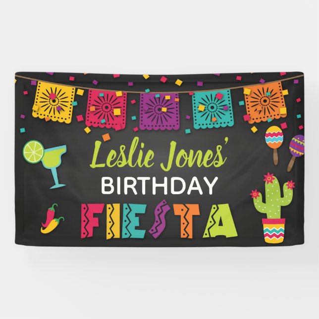 Bannière d'anniversaire Fiesta (Horizontal)