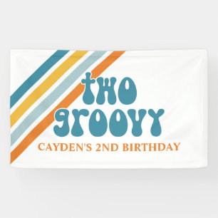 Bannière d'anniversaire garçon avec DEUX rayures r