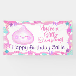 Bannière d'anniversaire Glitter Dumpling
