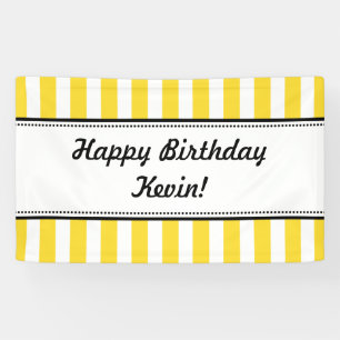 Bannière d'anniversaire jaune blanc