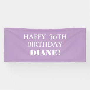 Bannière d'anniversaire joyeuse et violette pour 
