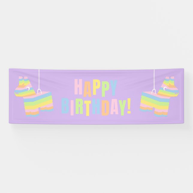 Bannière d'anniversaire Joyeux Anniversaire Pinata (Horizontal)