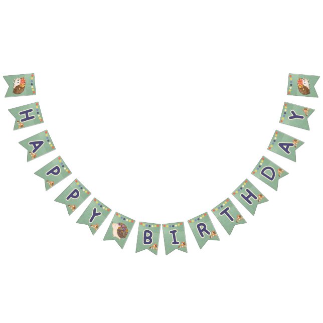 Bannière d'anniversaire joyeux de mignonne hérisso (Tout)