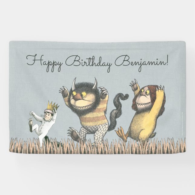 Bannière d'anniversaire Là où les choses sauvages  (Horizontal)