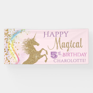 Bannière d'anniversaire Licorne