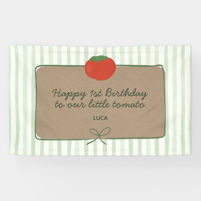Bannière d'anniversaire Little Tomato Faux Kraft (Horizontal)