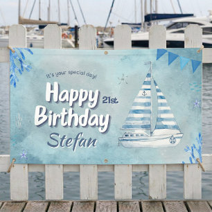 Bannière d'anniversaire nautique Cabana Sail