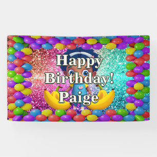 Bannière d'anniversaire personnalisée avec personn