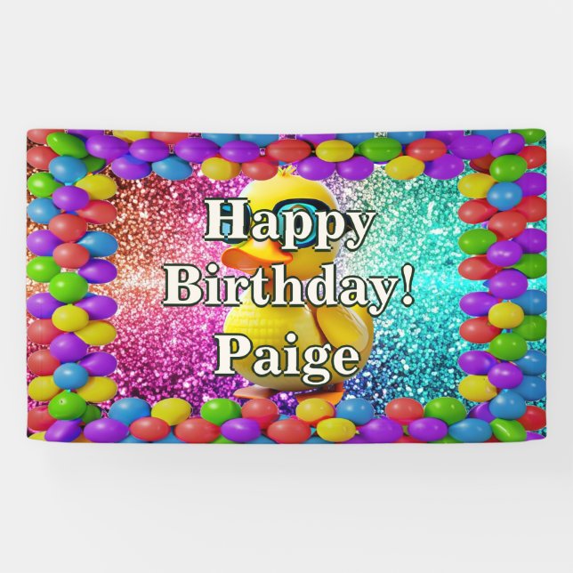 Bannière d'anniversaire personnalisée avec un pers (Horizontal)