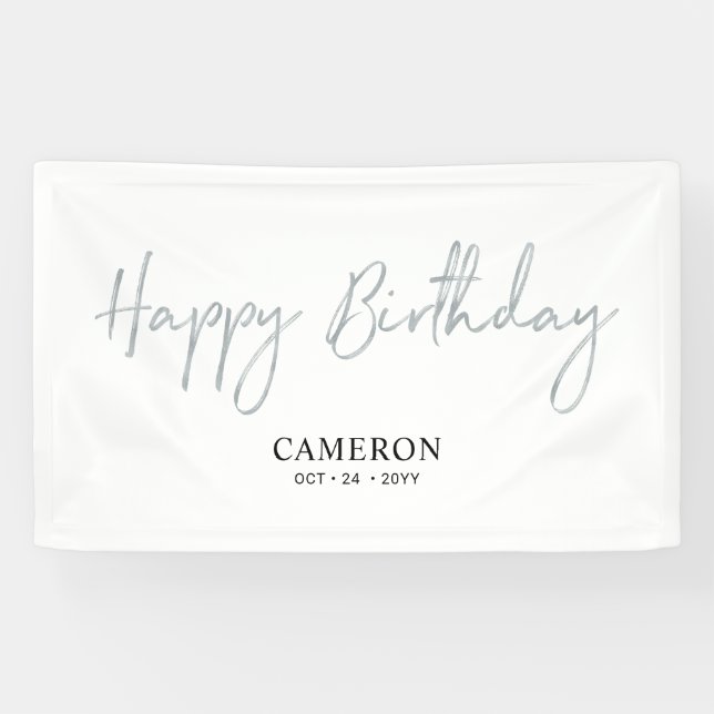 Bannière d'anniversaire personnalisée minimal arge (Horizontal)