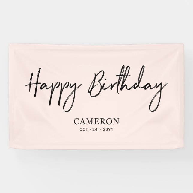Bannière d'anniversaire personnalisée minimale Noi (Horizontal)