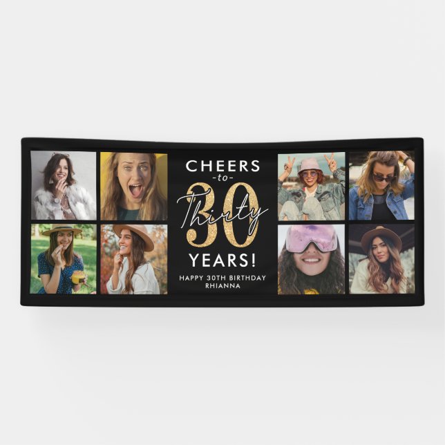 Bannière d'anniversaire photo Or 30 Ans à Félicite (Horizontal)