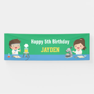 Bannière d'anniversaire pour enfants Little Scient
