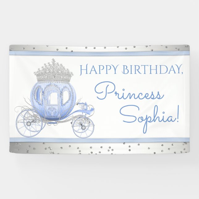Bannière d'anniversaire pour filles Princesse Cend (Horizontal)