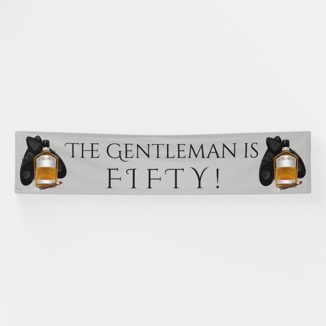 Bannière d'anniversaire pour homme avec du Whiskey (Horizontal)