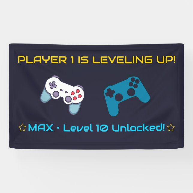 Bannière d'anniversaire pour jeux vidéo | Le joueu (Horizontal)
