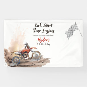 Bannière d'anniversaire pour moto tout-terrain tou