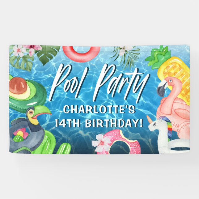 Bannière d'anniversaire pour une fête au bord de l (Horizontal)