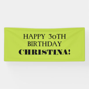 Bannière d'anniversaire pour une lime verte noire