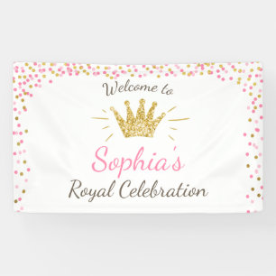 Bannière d'anniversaire princesse Royal Rose et Go
