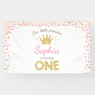 Bannière d'anniversaire princesse Royal Rose et Go