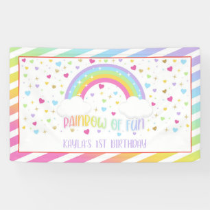 Bannière d'anniversaire Rainbow - Pastel