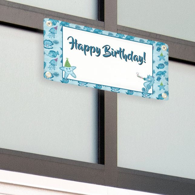 Bannière d'anniversaire Sea Life avec place pour c (Bâtiment extérieur)