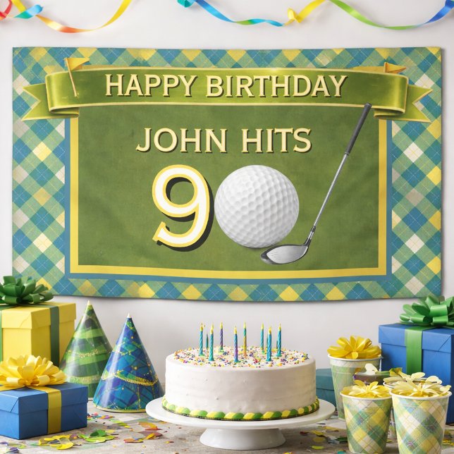 Bannière d'anniversaire sur le thème de Golf, Golf (Créateur téléchargé)