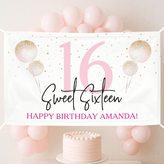 Bannière d'anniversaire Sweet 16 (Créateur téléchargé)