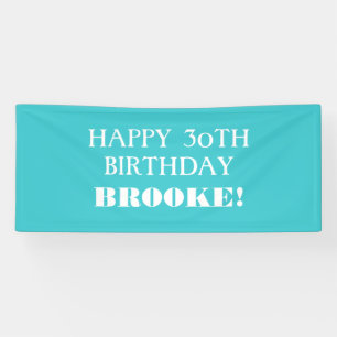 Bannière d'anniversaire Turquoise et heureuse