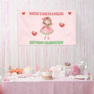 Bannière d'anniversaire Une dans un Melon Fée Pa