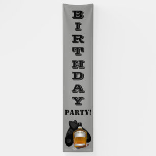 Bannière d'anniversaire Whiskey et Cigare