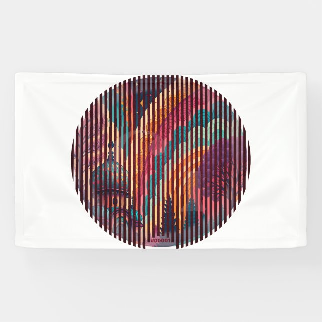 Bannière d'art personnalisée avec des rayures de c (Horizontal)
