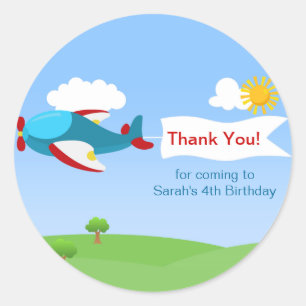 Bannière d'avion Boy Stickers de fête d'anniversai