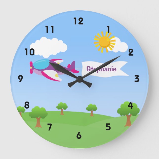 Bannière d'avion Girl Mur Horloges (Recto)