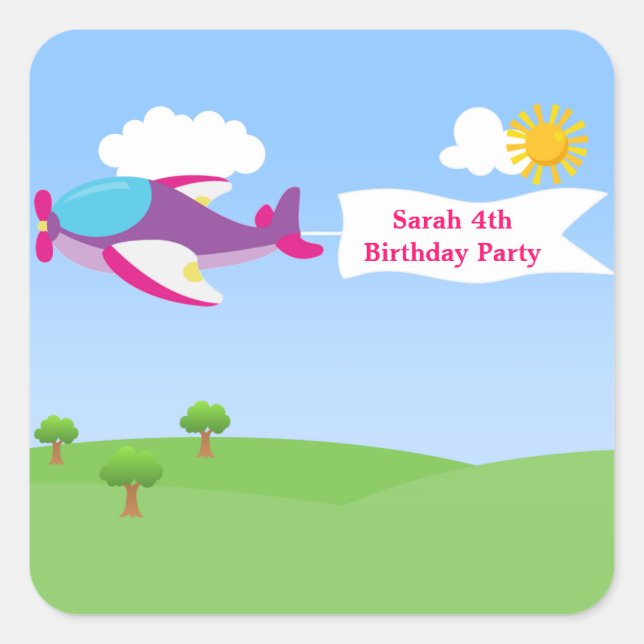 Bannière d'avion Stickers fête d'anniversaire fill (Devant)