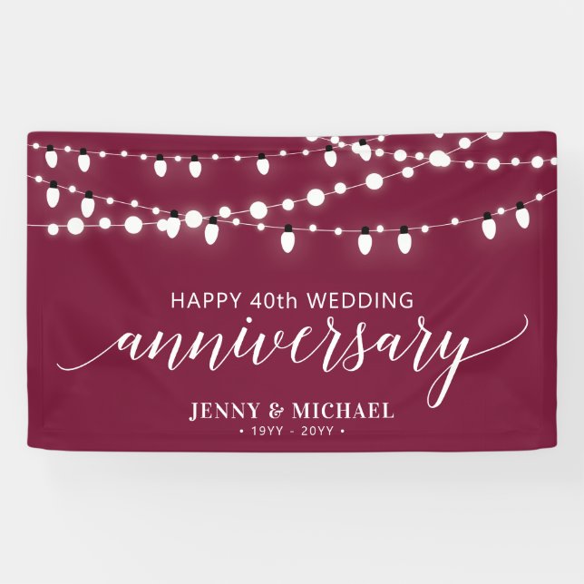 Bannière de 40e anniversaire de mariage moderne ro (Horizontal)