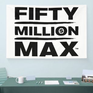 Bannière de 50 millions de maxi™ en logo blanc 4" 