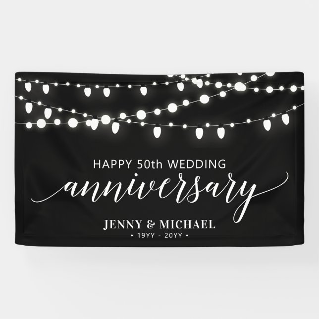 Bannière de 50e anniversaire de mariage moderne no (Horizontal)