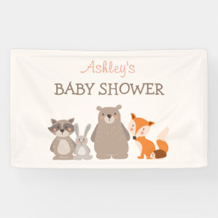 Bannière de Baby shower animal de bois Forest Cute