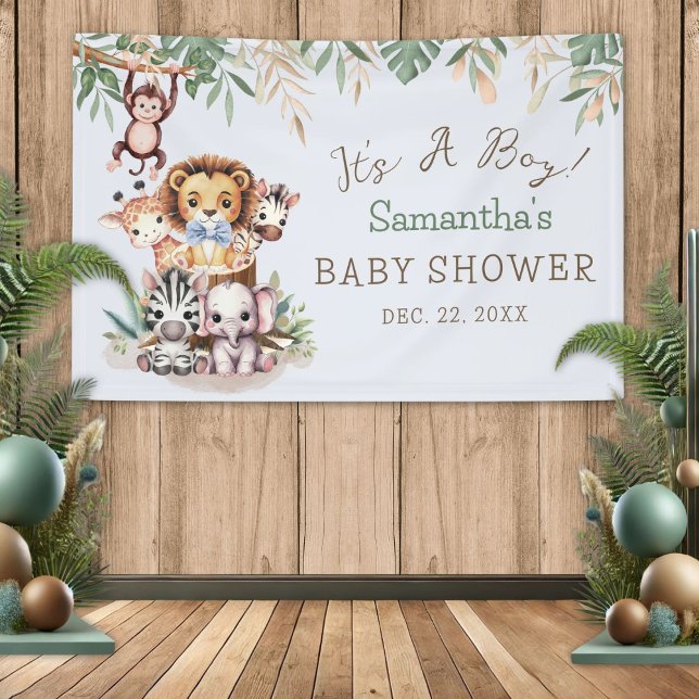 Bannière de Baby Shower Animaux de la Jungle Safar (Créateur téléchargé)
