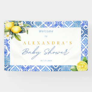 Bannière de Baby Shower au Citron Italien Méditerr