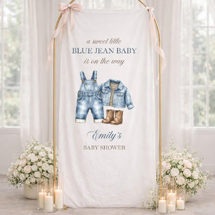 Bannière de Baby Shower Blue Jean, Bienvenue à la