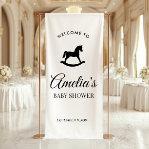 Bannière de Baby Shower Cheval à Bascule sur Mesur