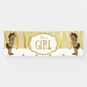Bannière de Baby shower d'impression Gold Sparkle